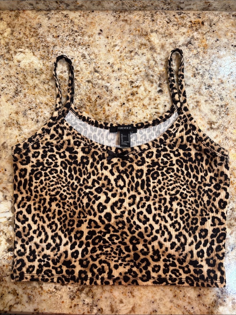 Forever 21 Leopard Print Ribbed Cami - Brown/Black - Picture 1 of 3